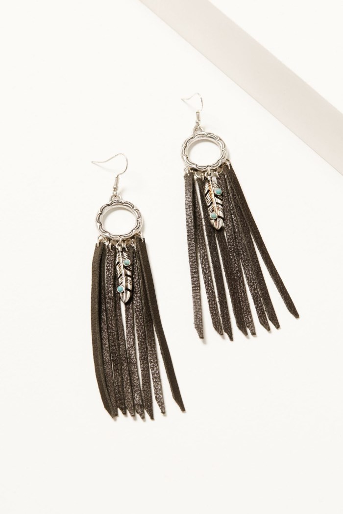 Idyllwind Women's Andora Leather Fringe Earrings | Silver
