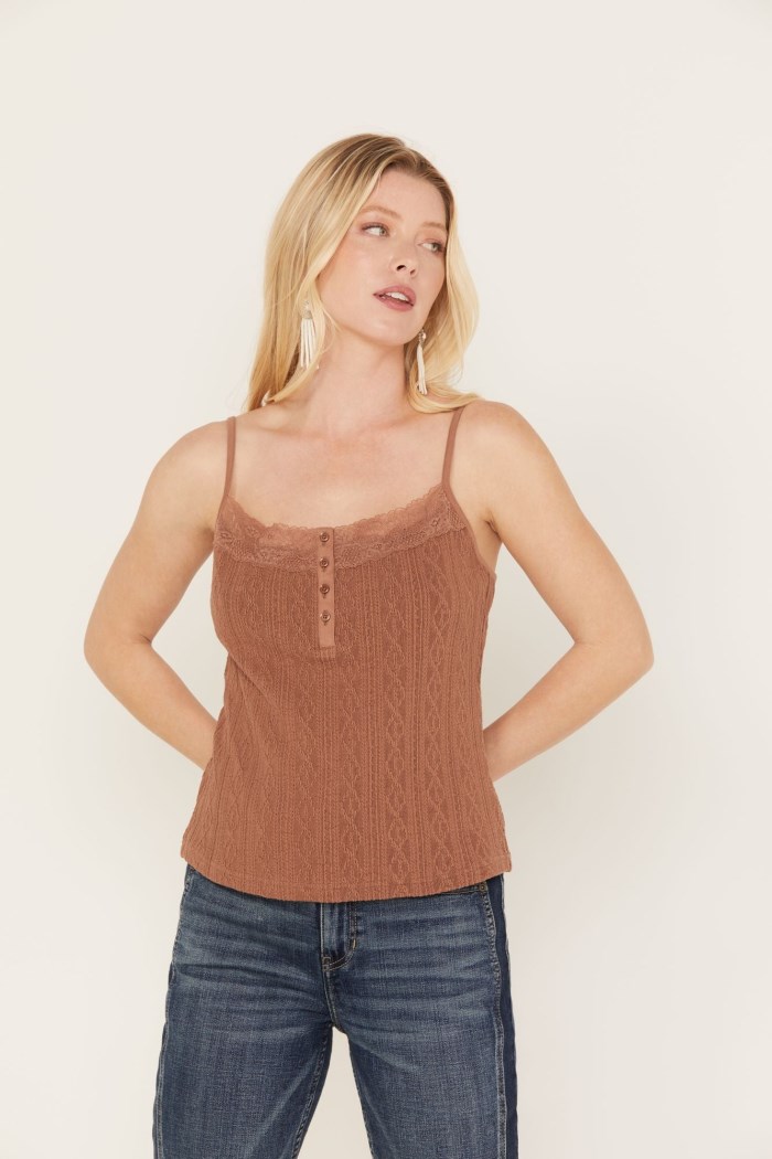 Idyllwind Women's Ella Texture Cable Tank Top | Ivory