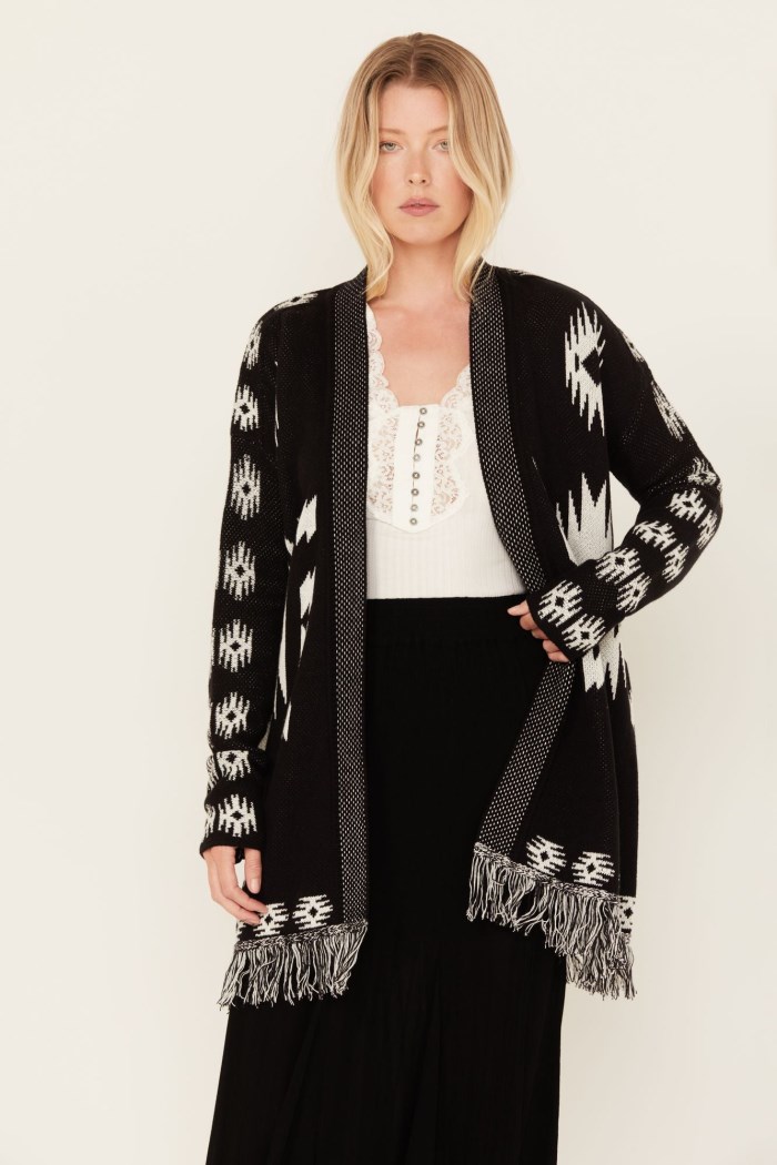 Idyllwind Women's Mamie Southwestern Print Cardigan | Black