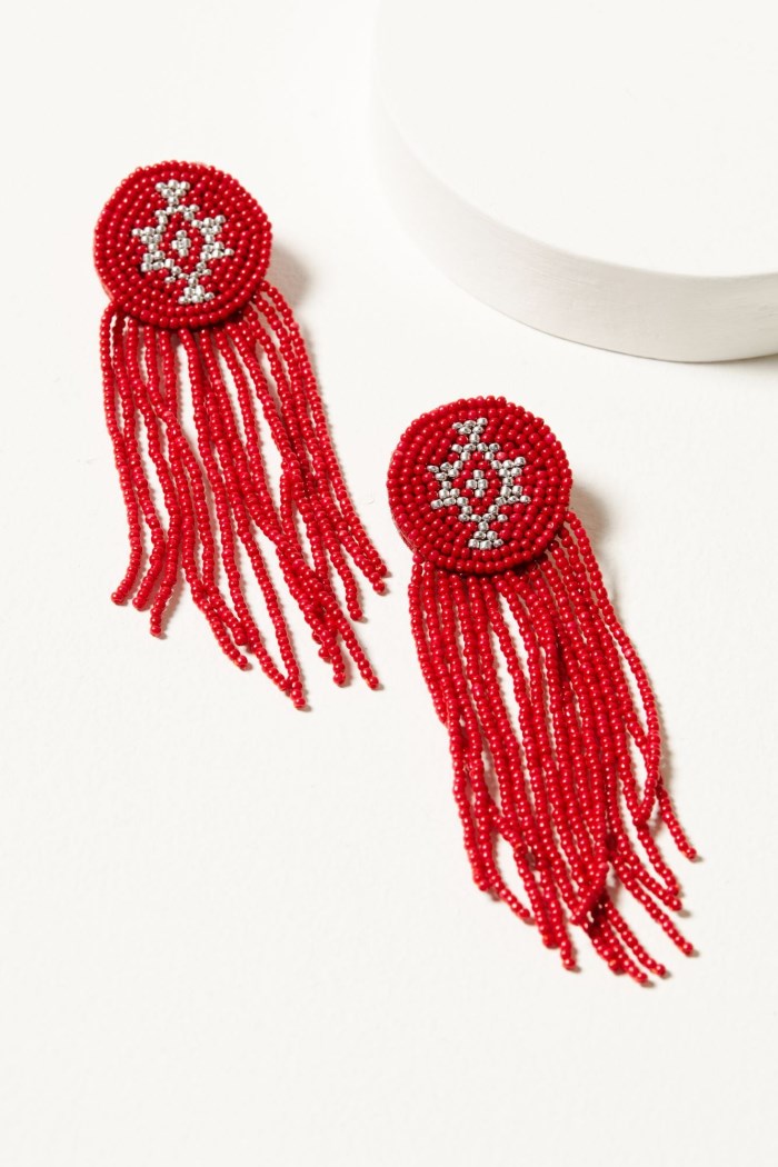 Idyllwind Women's Adalee Seed Bead Fringe Earrings | Red