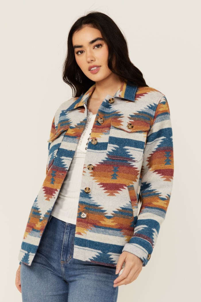 Idyllwind Women's Southwestern Print Shacket | Indigo
