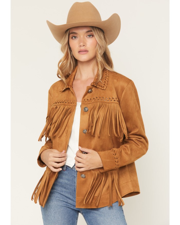 Idyllwind Women's Norton Faux Suede Fringe Shacket | Pecan