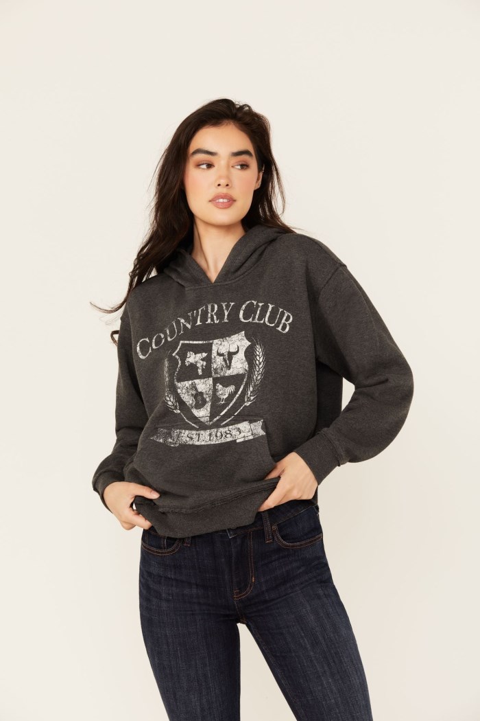 Idyllwind Women's Country Club Crest Hoodie | Charcoal