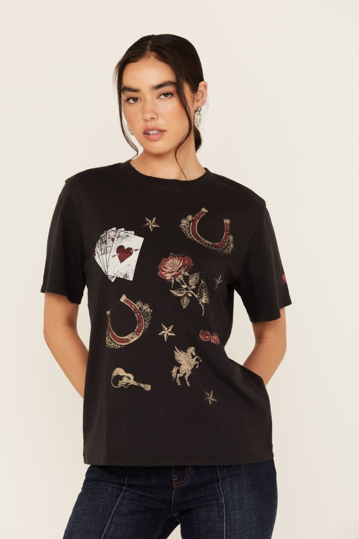 Idyllwind Women's Western Icon Printed Short Sleeve Graphic Tee | Black