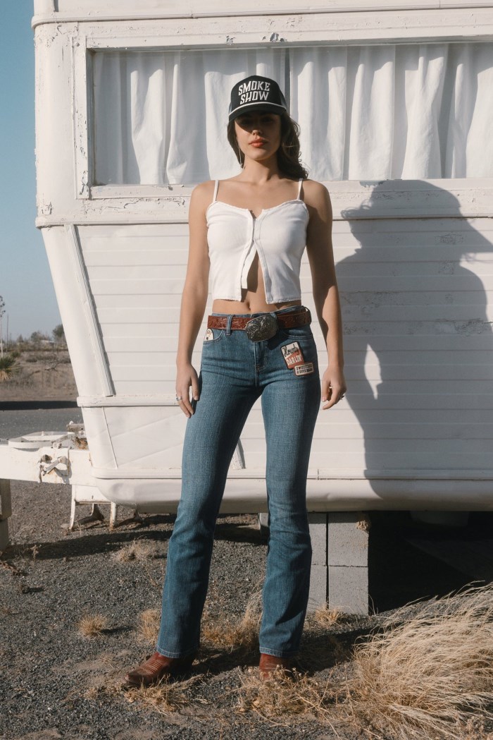 Idyllwind Women's Ellwood Dark Wash High Rise Patch Bootcut Super Stretch Denim Jeans | Dark Wash