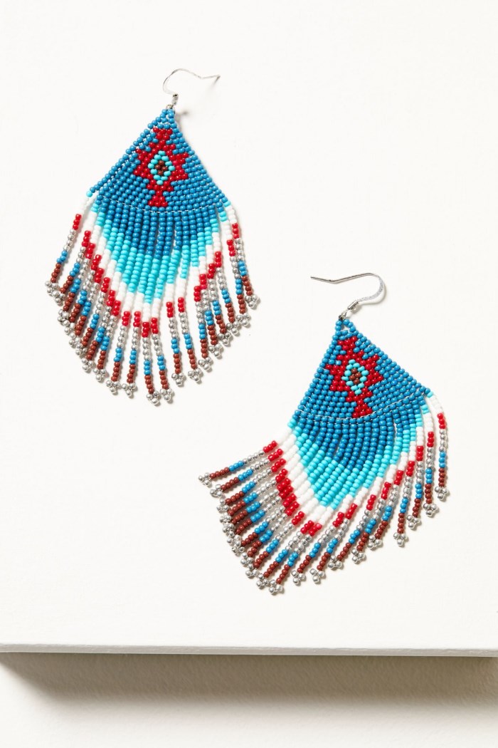 Idyllwind Women's Blueridge Antique Seed Bead Fringe Earrings | Blue