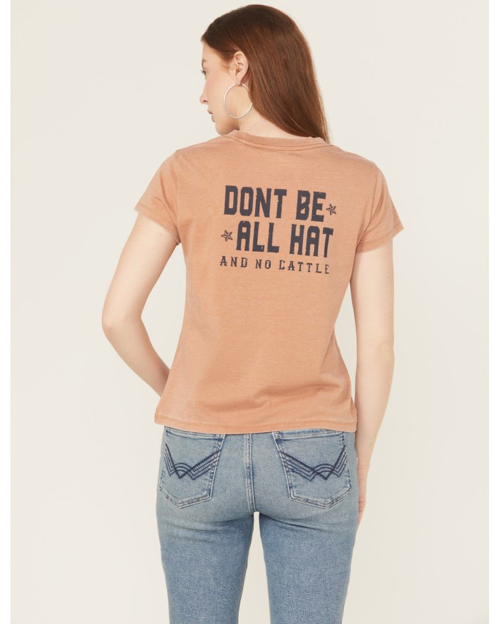 Idyllwind Women's Don't Be All Hat Short Sleeve Graphic Tee | Pecan