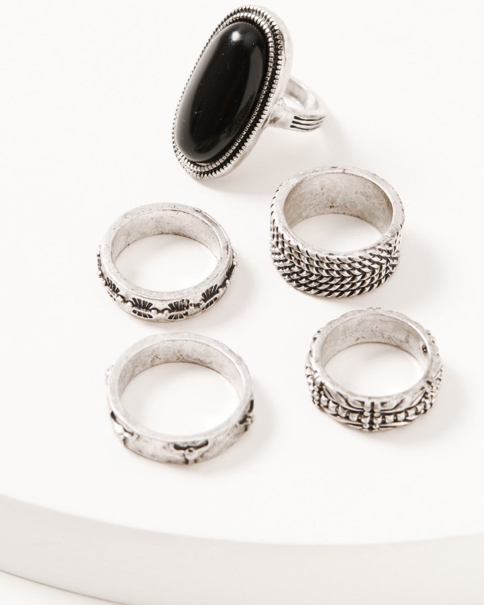 Idyllwind Women's Kensington Ring Set - 5 Piece | Silver