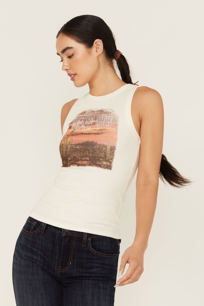 Idyllwind Women's Outlaw Livin Sleeveless Ribbed Tank Top | Ivory