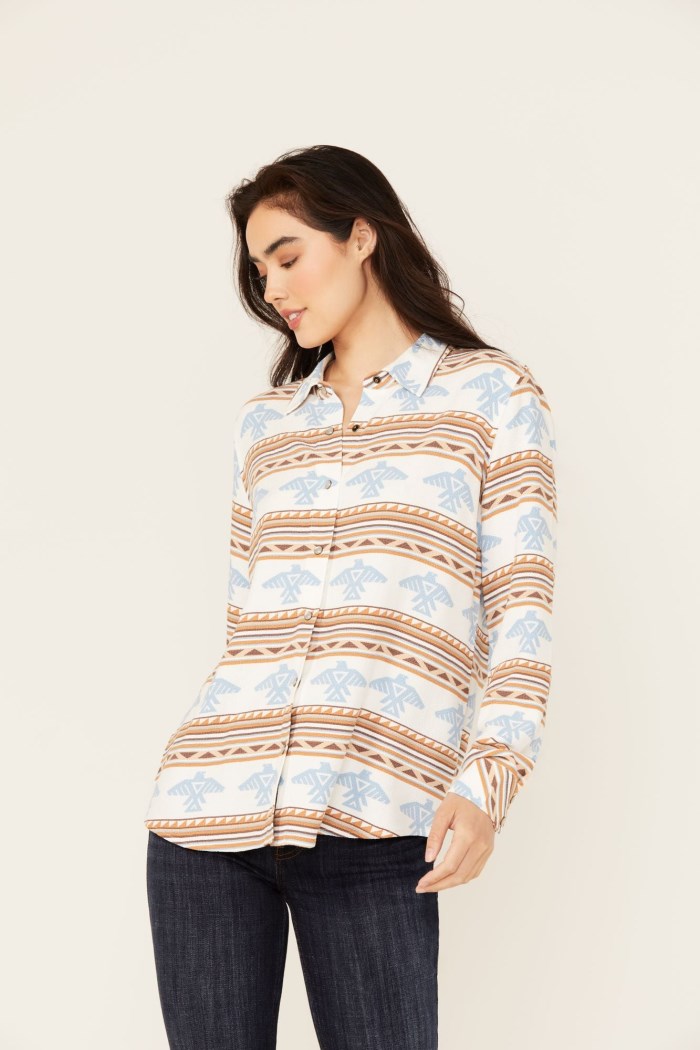 Idyllwind Women's Thunderbird Featherlight Long Sleeve Snap Western Shirt | Ivory