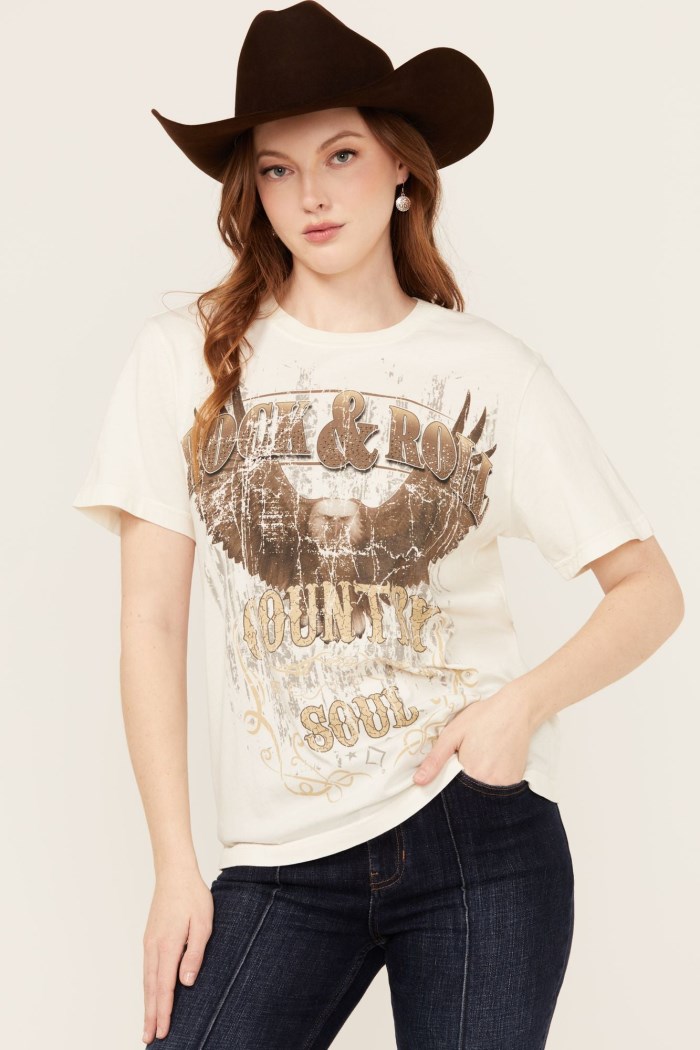 Idyllwind Women's Rock & Roll Country Soul Short Sleeve Graphic Tee | Ivory