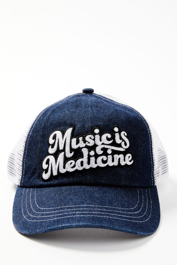 Idyllwind Women's Music Is Medicine Embroidered Mesh Back Ball Cap | Dark Blue