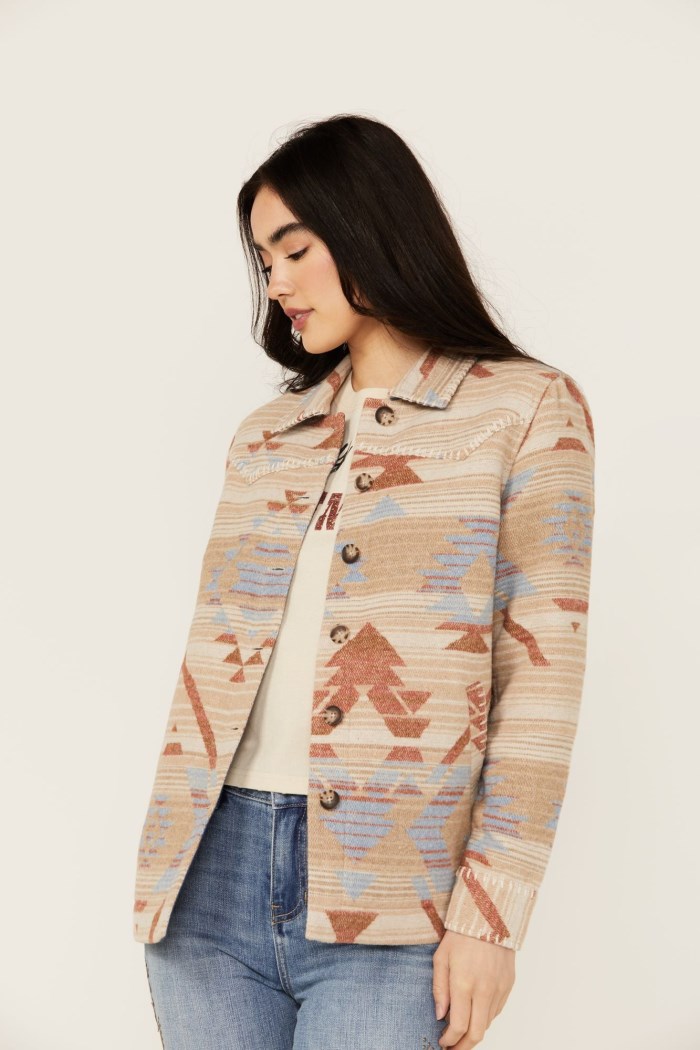 Idyllwind Women's Jenry Southwestern Print Oversized Shacket | Nude