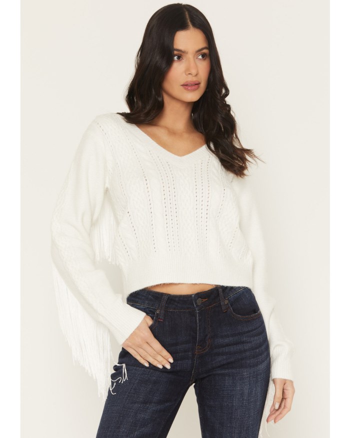 Idyllwind Women's Strombury Fringe Sweater | Cream