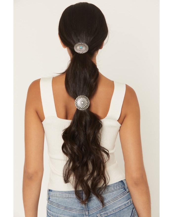 Idyllwind Women's Ember Concho Hair Tie Set - 2 Piece | Silver
