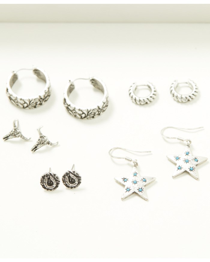 Idyllwind Women's Elberta Star Earring Set - 5 Piece | Silver