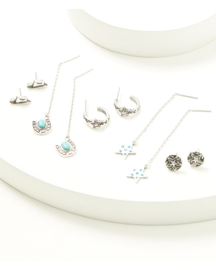 Idyllwind Women's Keller Threader Charms Earring Set - 5 Piece | Silver