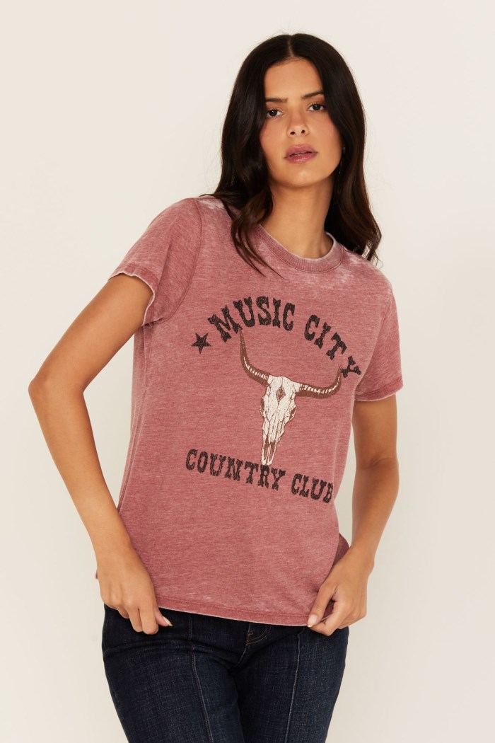 Idyllwind Women's Music City Country Club Short Sleeve Graphic Tee | Wine