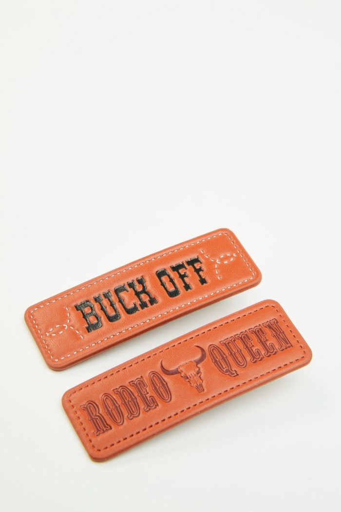 Idyllwind Women's Buck Off Faux Leather Hair Clip Set - 2 Piece | Brown