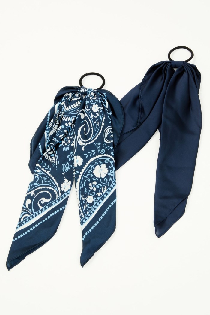 Idyllwind Women's Peyton Bandana Print Hair Tie Set - 2 Piece | Dark Blue