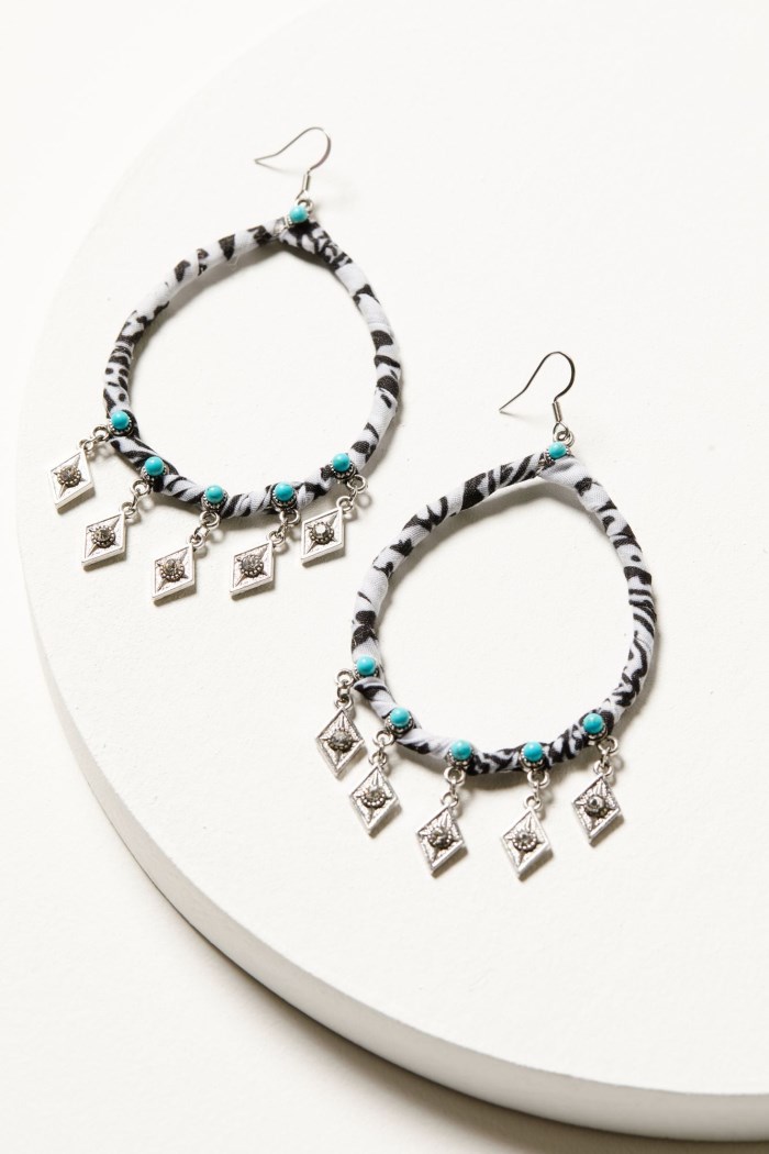 Idyllwind Women's Camille Bandana Hoop Earrings | White