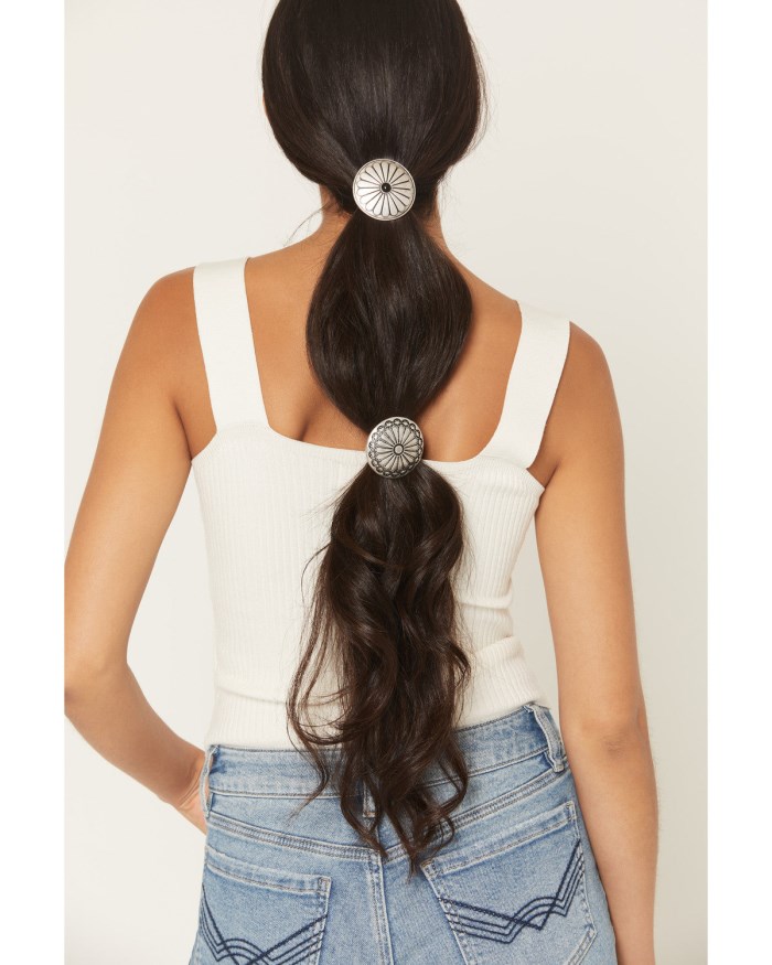 Idyllwind Women's Foxley Concho Hair Tie Set - 2 Piece | Silver